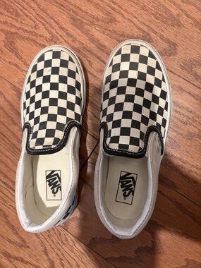 Vans Kids Black and White Checkerboard Slip-On Sneakers